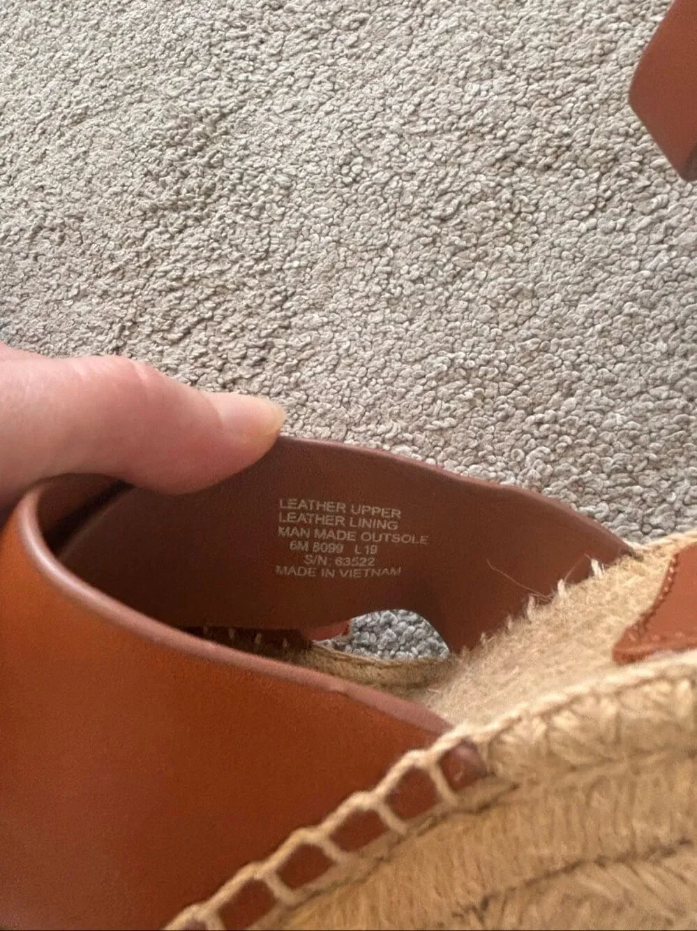 NWOB Tory Burch Brown Leather Espadrille Platform Wedge Sandals, Sz 6, $295
